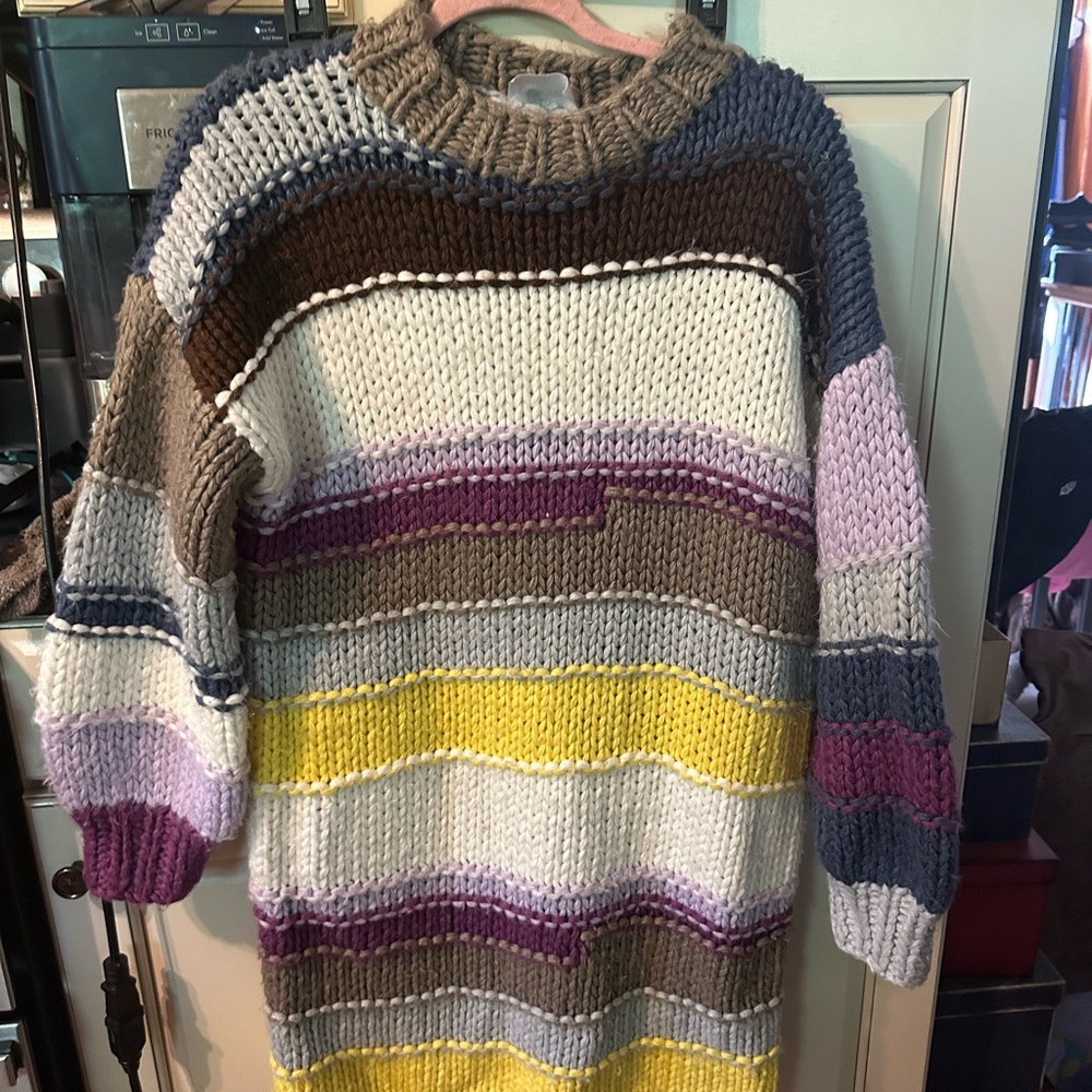 Callahan Brown and Purple Long Sleeve Dress